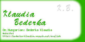 klaudia bederka business card